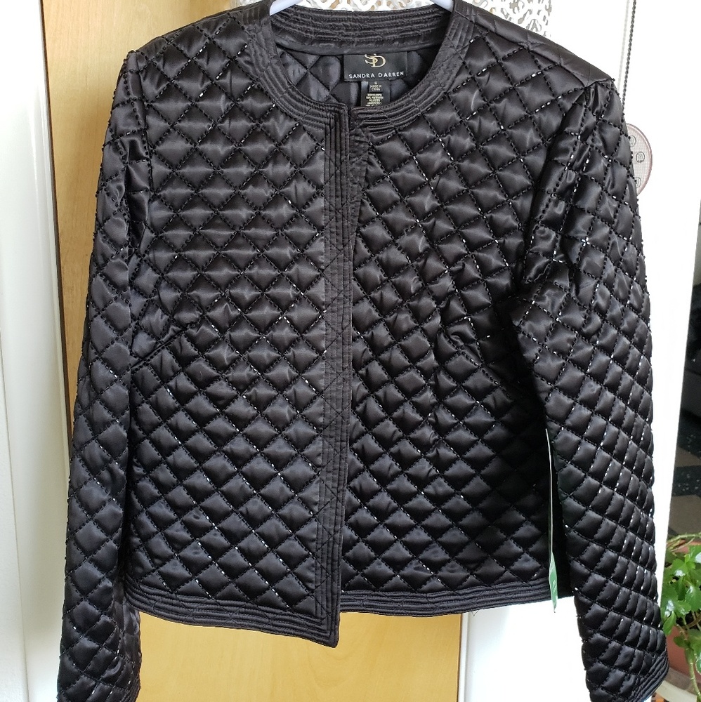 🥳HP🥳Sandra Darren black beaded jacket